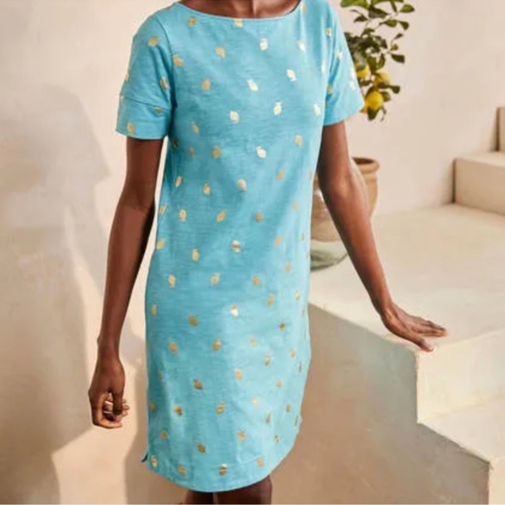 Boden Darcey 100% Cotton Jersey Short Sleeve Crew Neck T-Shirt Midi Dress Sz 8L
